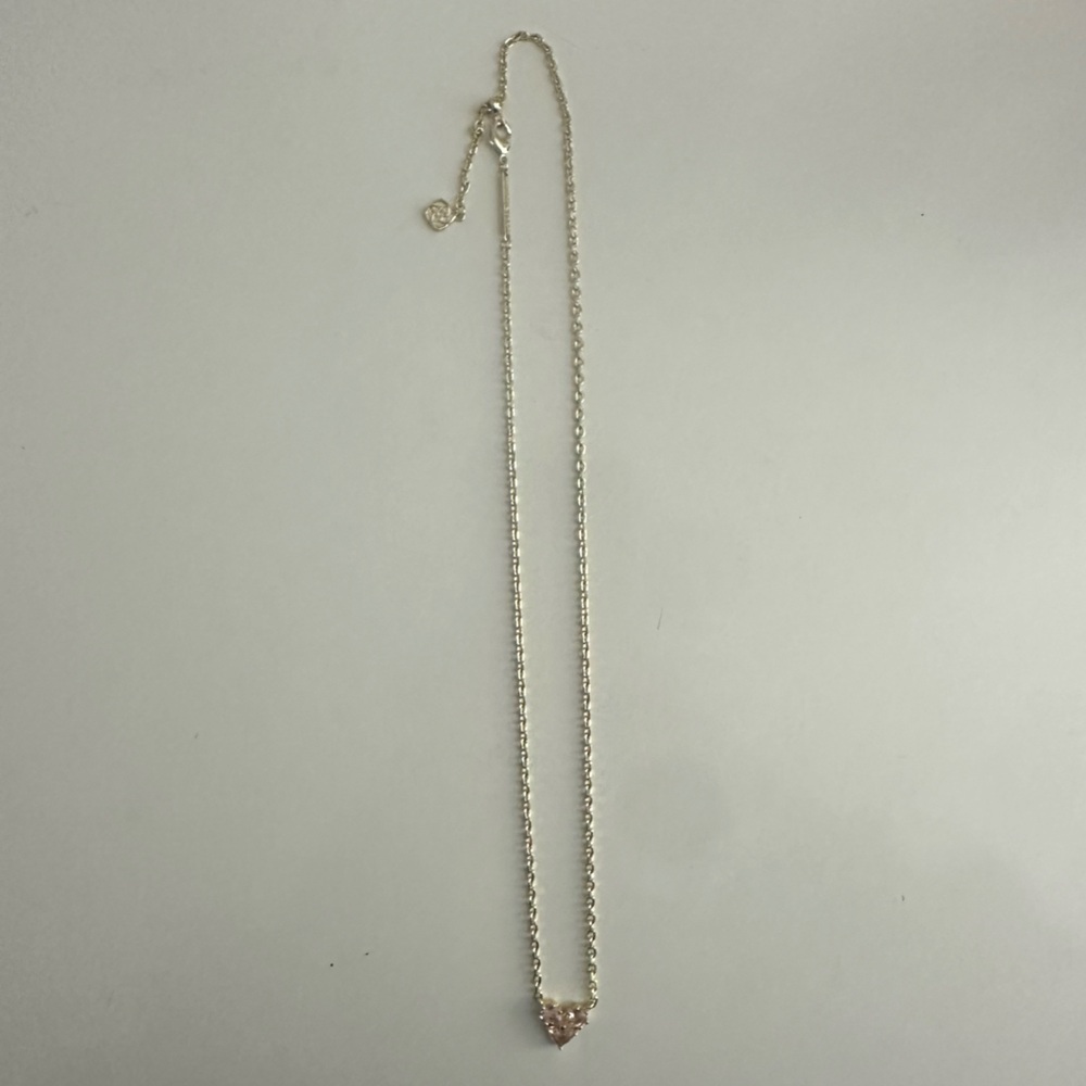 Kendra Scott gold & pink heart necklace